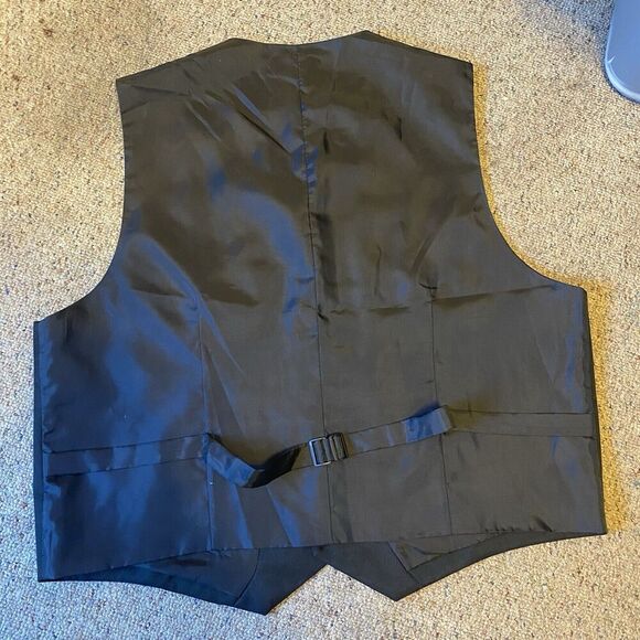 3XLT Umo Lorenzo Formalwear Business Western SuitVest Adjustable Strap Men Black - Picture 4 of 7